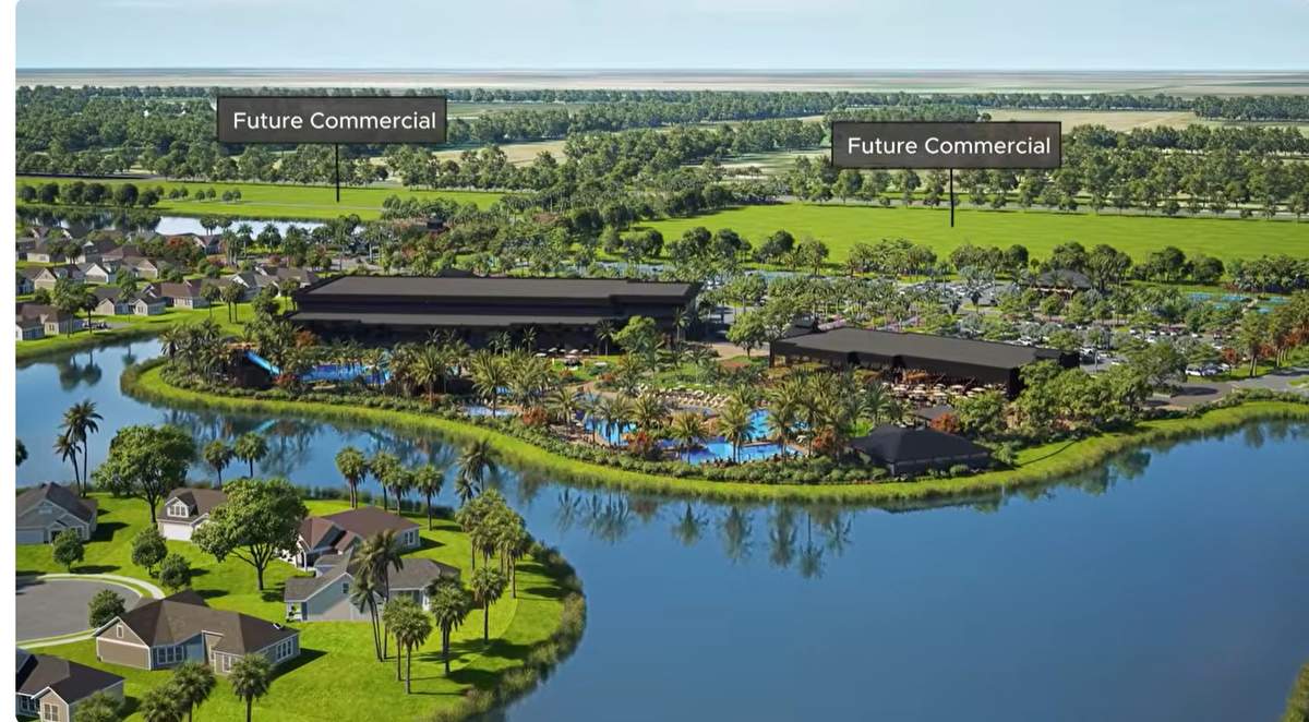 Aerial view of Kingston South's amenity campus and future commercial area