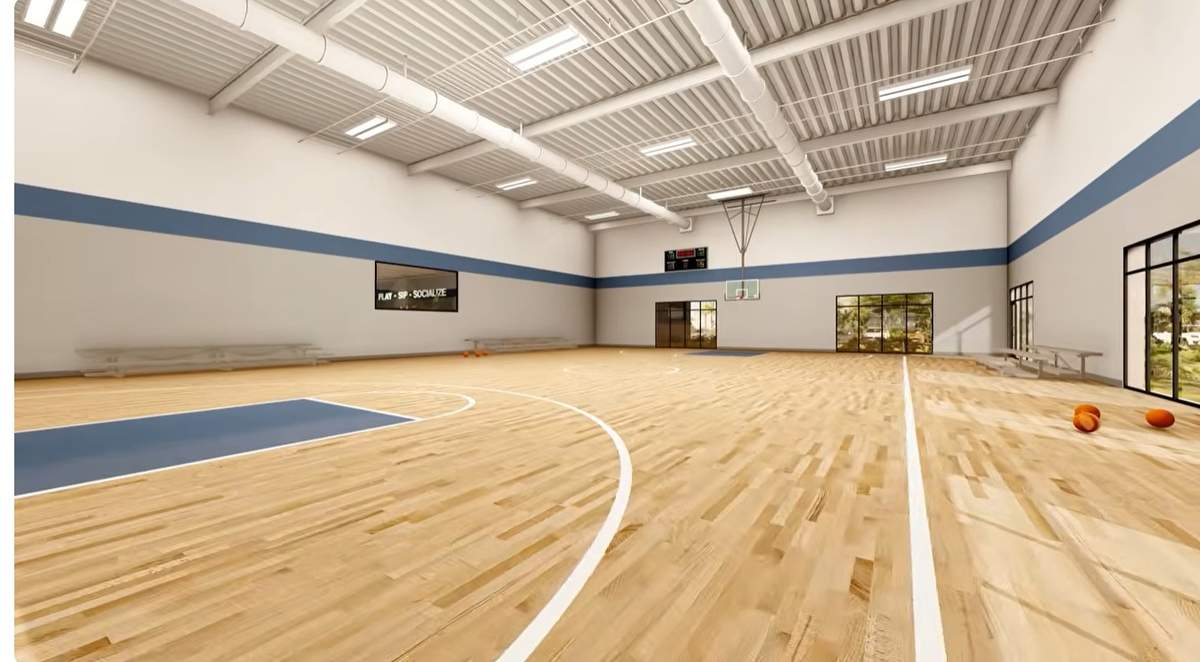 Indoor basketball court at Kingston South