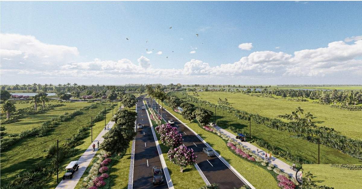Kingston Village Parkway with golf cart path