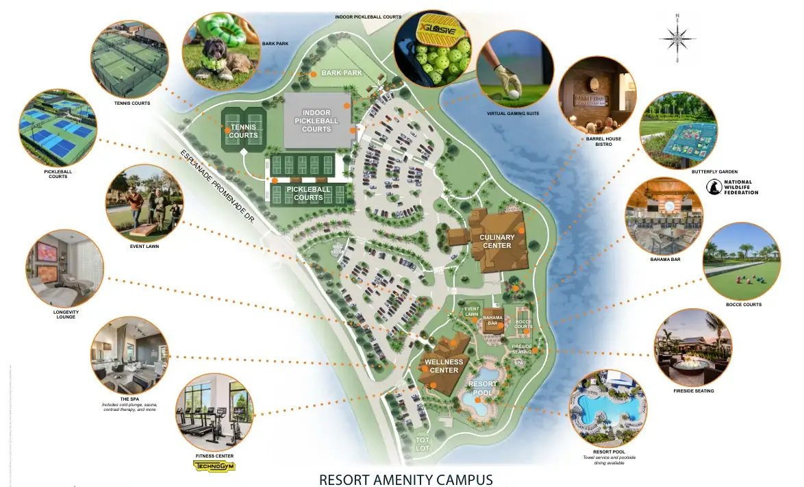 Resort Amenity Campus map, Esplanade at Kingston